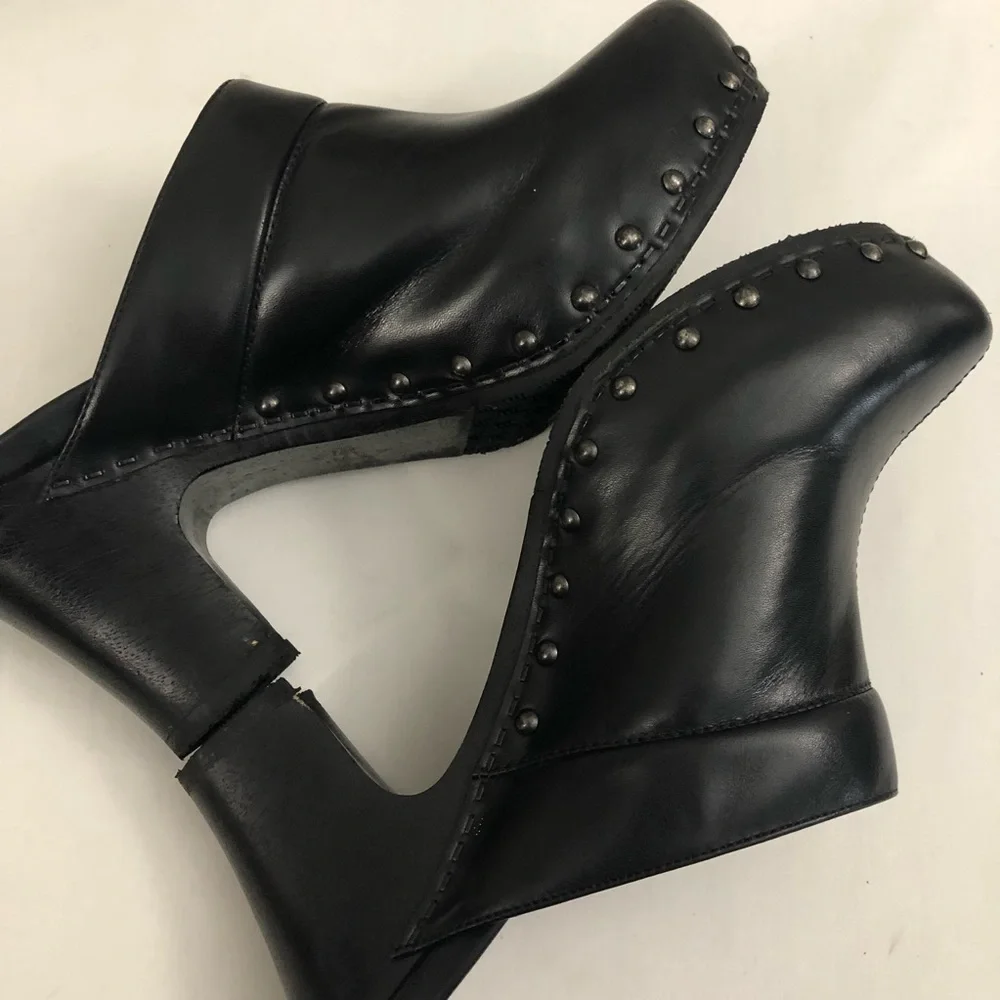 DANSKO Sz 40 Leather Heel Clog Mules - Picture 6 of 14